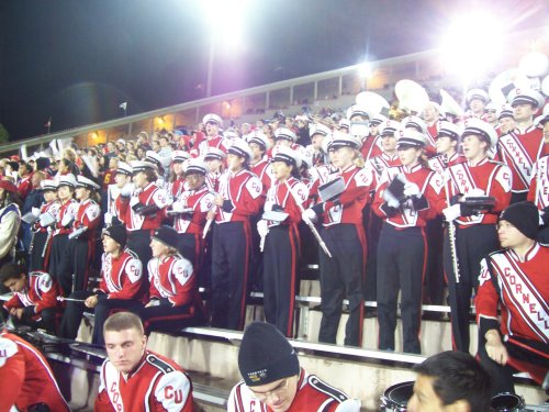 Under the lights, the BRMB pumps up the crowd